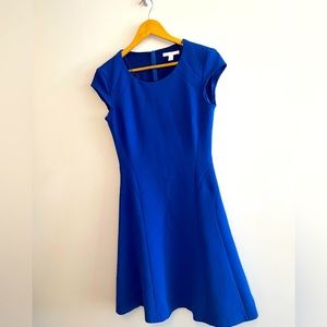 Hugo Boss Cerulean Blue Classic A Line Stretch Business Dress